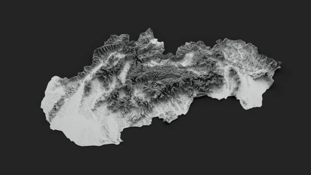 istock Slovakia Map Flag Shaded Relief Color Height Map On Black Background 3d Illustration 1787242651