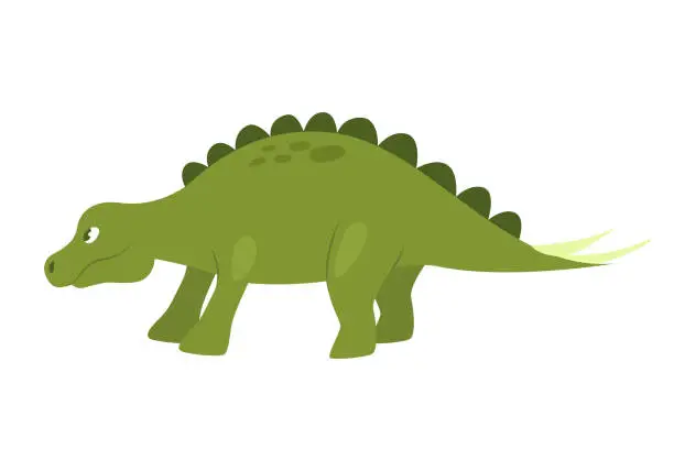 Vector illustration of Cute stegosaurus dinosaur