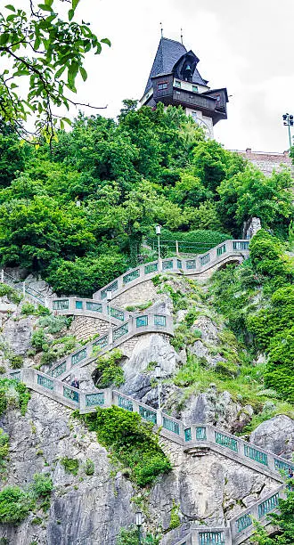 Photo of Stairs to Clock Tower, Graz