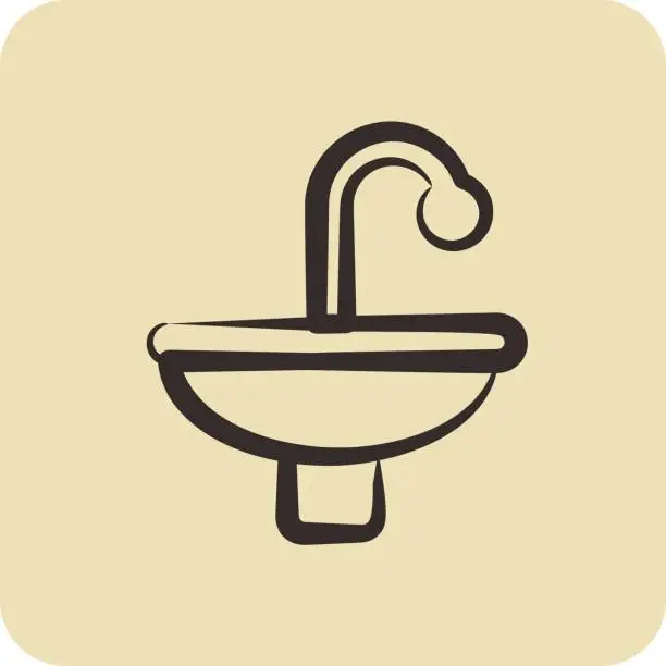 Vector illustration of Icon Sinks. suitable for building symbol. hand drawn style. simple design editable. design template