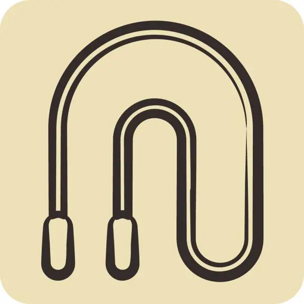 Vector illustration of Icon Skipping Rope. related to Combat Sport symbol. hand drawn style. simple design editable.boxing