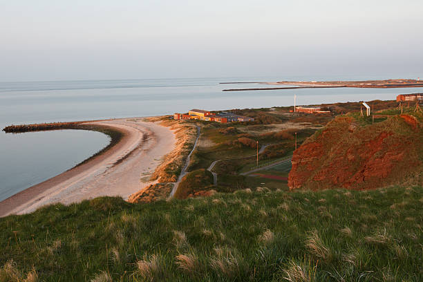 Evening mood on Helgoland with sandy beach