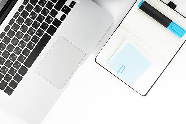 istock Laptop and office supplies 178727862