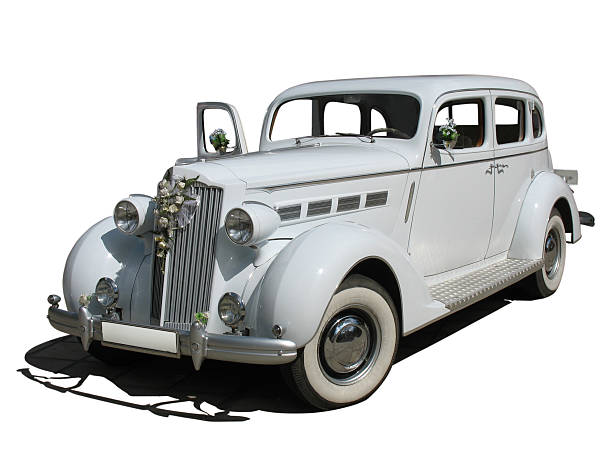 istock retro vintage white dream wedding luxury car isolated 178728034