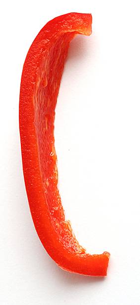pimentão vermelho - pepper bell pepper portion vegetable - fotografias e filmes do acervo