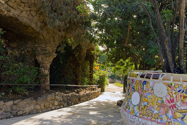 istock Mosaic Detail bench in the park Guell 178729407