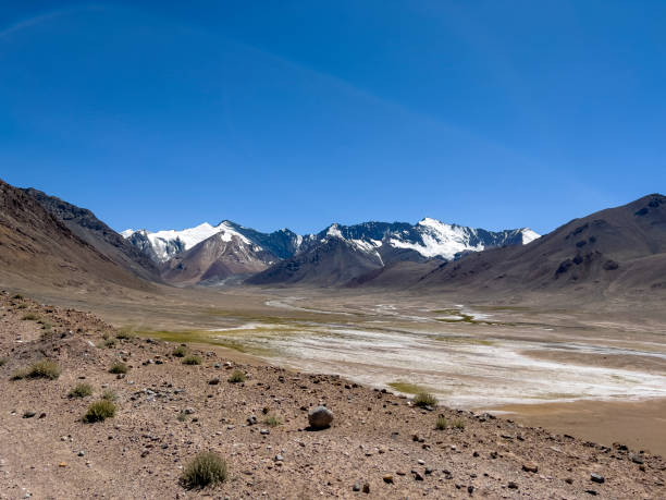 istock Desert mountain with soil salination. 1787302142