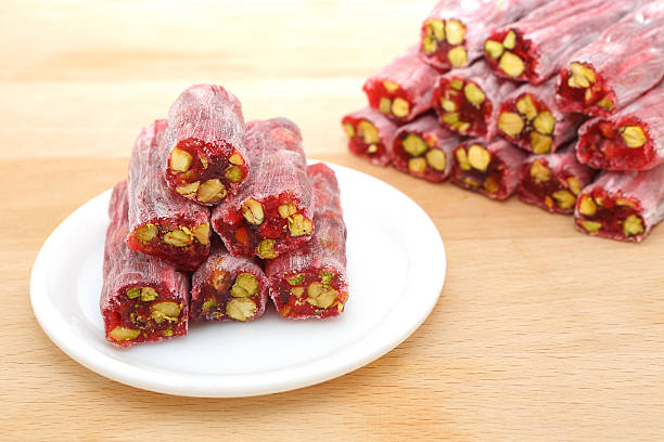 Turkish Delight with Pomegranate Flavor stock photo