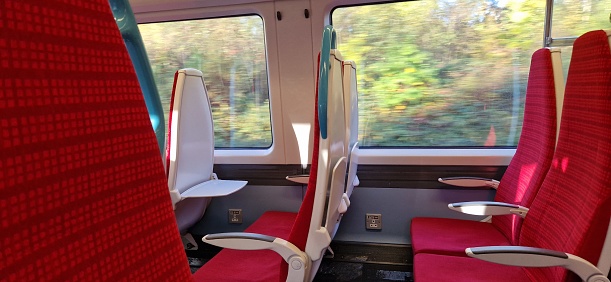 Empty seats on train