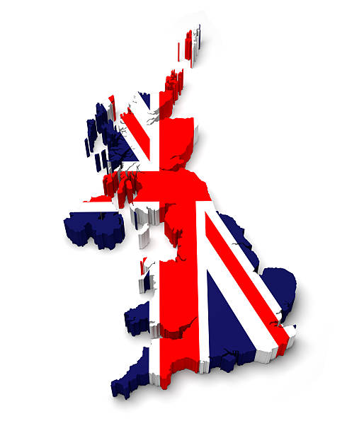 istock United Kingdom 3D flag map on white 178731143