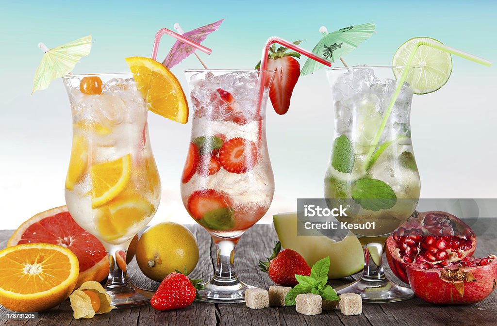 Summer drinks on the beach Summer drinks on sunny beach Alcohol - Drink Stock Photo