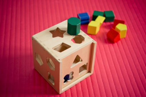 Wooden shape sorter toy