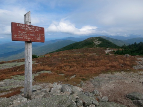 View from the summit of Saddleback Mountain in Maine on the Appalachian Trail.