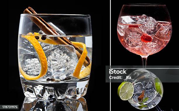Gin Tónico Cocktail - Fotografias de stock e mais imagens de Abuso de Álcool - Abuso de Álcool, Azeitona, Bebida Alcoólica