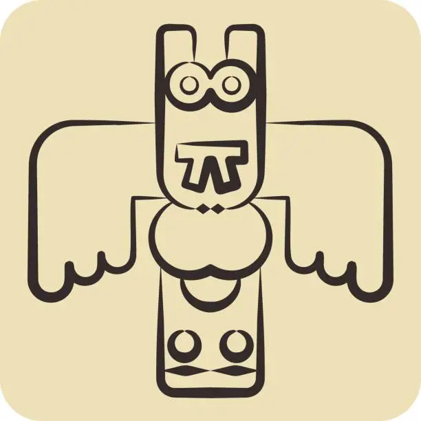 Vector illustration of Icon Totem. related to Alaska symbol. hand drawn style. simple design editable. simple illustration