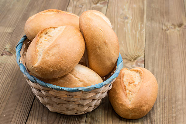 istock Basket with buns on wooden background 178733643
