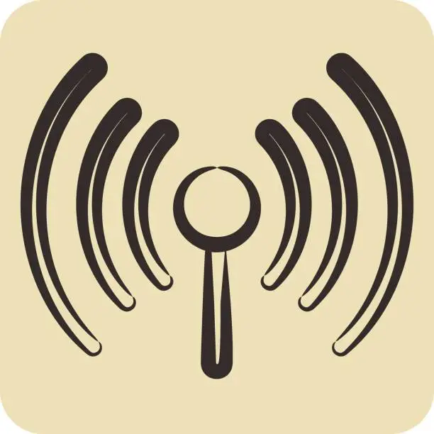 Vector illustration of Icon WIFI. suitable for City Park symbol. hand drawn style. simple design editable. design template