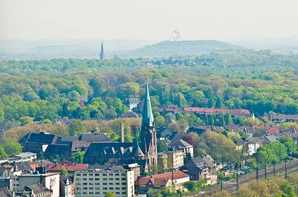 aerial view of Oberhausen and its plants