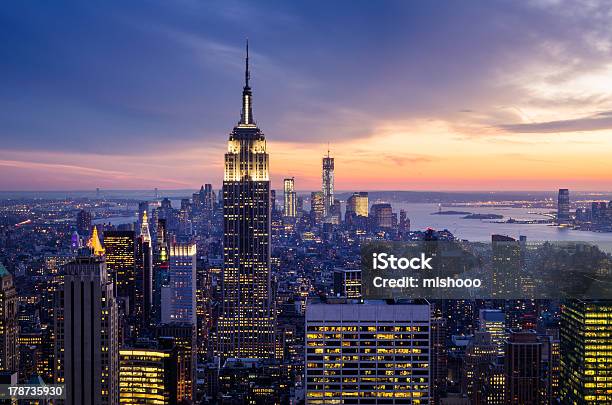Dramatic Sunset View Highlighting The Empire State Building Stock Photo - Download Image Now