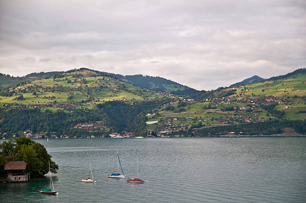 spiez thunersee - switzerland lake thun people spiez foto e immagini stock