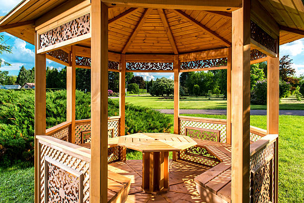 istock Inside of wooden gazebo 178736806