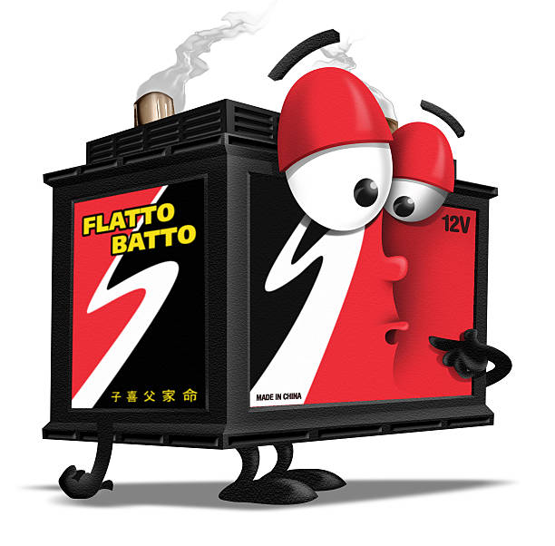 Car Battery Cartoon Character Stock Illustration - Download Image Now - Car  Battery, Cartoon, Battery - iStock