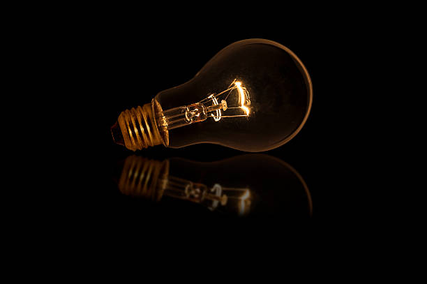 Light bulb with dim lighting without wired stock photo