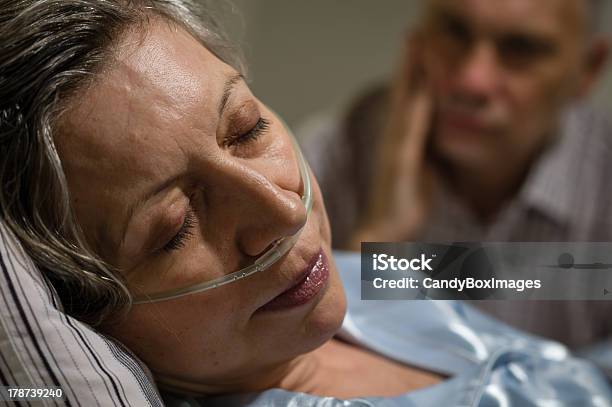 Close Up Of Woman With Nasal Cannula Stock Photo - Download Image Now - Husband, Adult, Adults Only