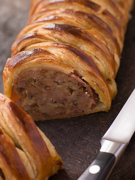 istock Sausage Meat Platt on a Chopping Board 178739501