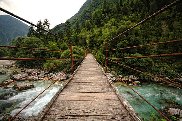 istock Wooden bridge over the mountain river 178739876