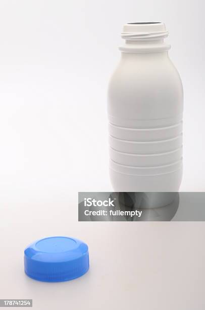 Plastic Milk Bottle Stock Photo - Download Image Now - Blue, Breakfast, Cap - Hat