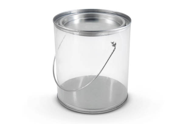 istock Transparent empty plastic bucket with metallic handle isolated on white background 1787426247