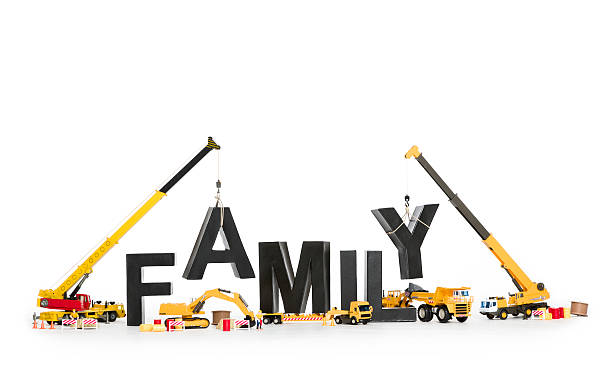 istock Establish a family: Machines building family-word. 178743168
