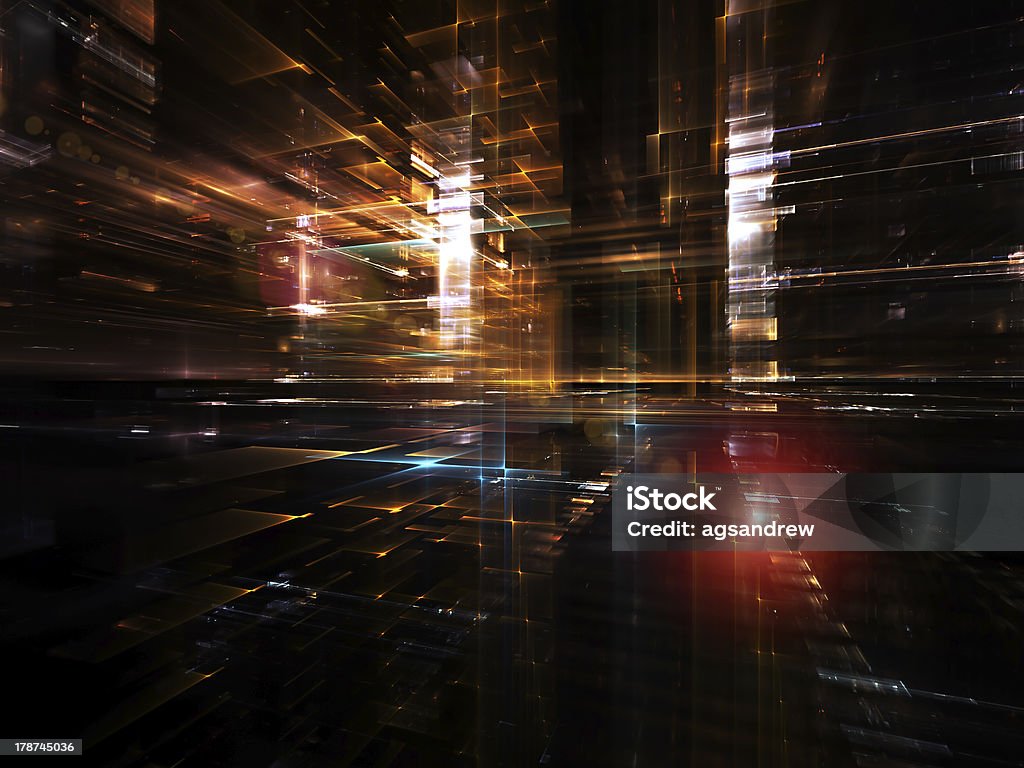 In Search of Fractal Metropolis Fractal City series. Visually attractive backdrop made of three dimensional fractal structures and lights suitable as background for works on technology, communications, education and science Abstract Stock Photo