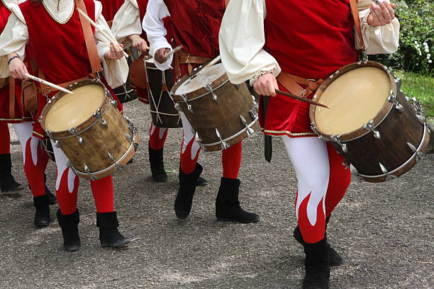 istock drums and musicians with ancient medieval costumes during the pa 178745645