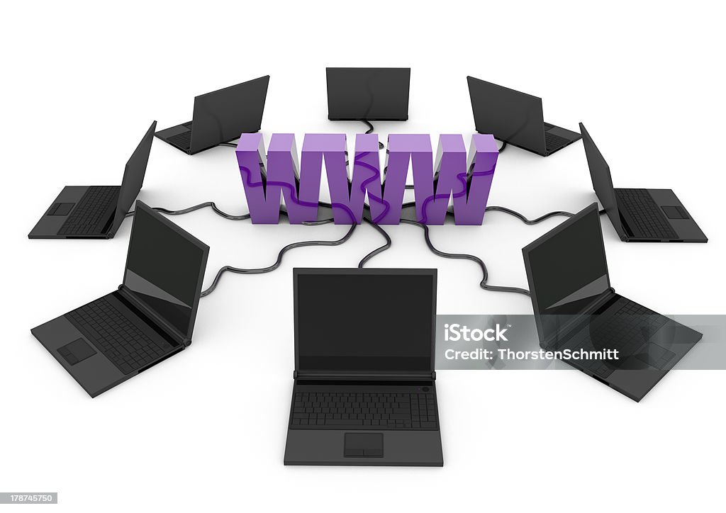 World Wide Web, 노트북 컴퓨터 - 로열티 프리 Brand Name Online Messaging Platform 스톡 사진