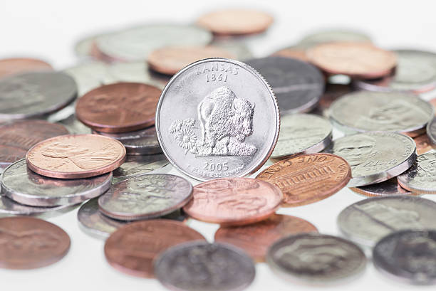 istock Kansas State Quarter with coins extreme close up 178745867