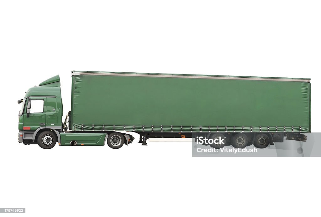 Big green truck. Isolated over white. Big green truck. Isolated over white background. Bag Stock Photo