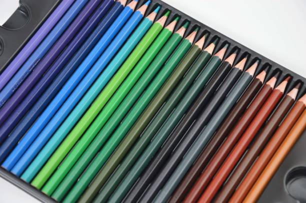 istock Set of colored pencils on a white background. Beautiful color palette. Materials, tools for drawing, creativity, hobbies. 1787460802