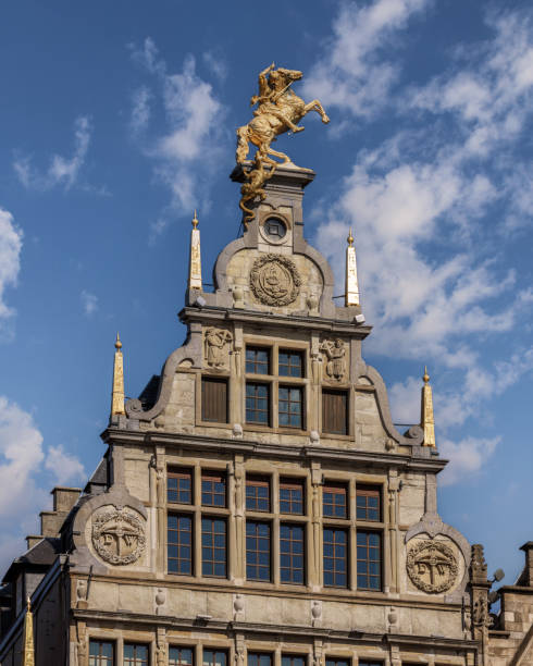 Facade of medieval building in Antwerp
