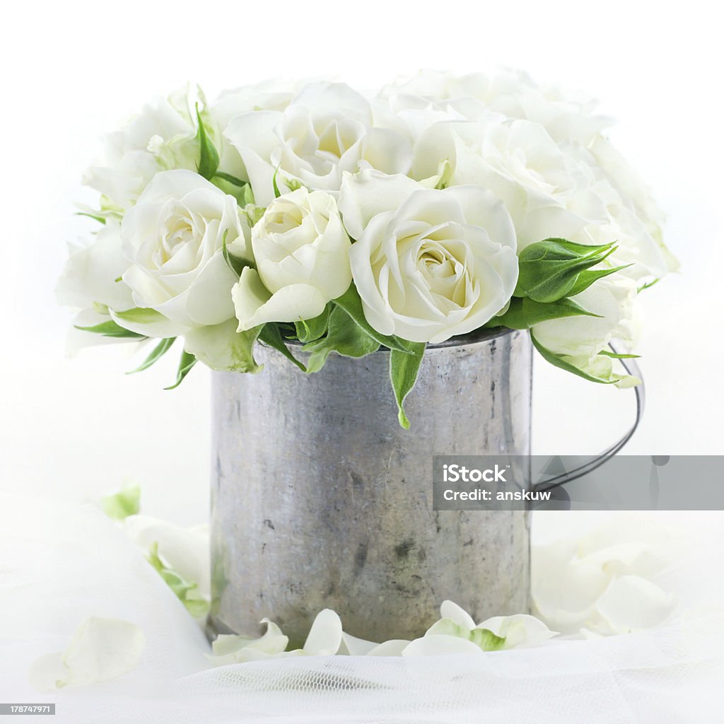 Bouquet de rosas de casamento branco - Royalty-free Antigo Foto de stock