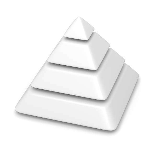 空白のピラミッド 4 レベルの stack (スタック) - pyramid pyramid shape three dimensional shape order ストックフォトと画像