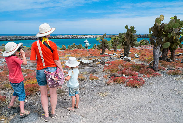 istock Mother and kids hiking at Galapagos 178748910