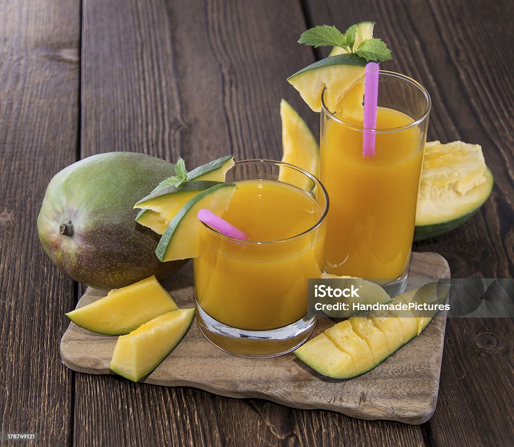 Mango Juice Fresh made Mango Juice with fruits Cocktail Stock Photo