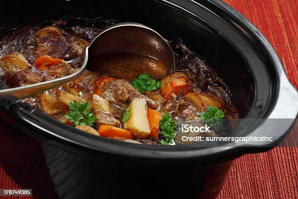 Irish Stew In A Slow Cooker Pot Stock Photo - Download Image Now - Crock Pot, Beef Stew, Cooking