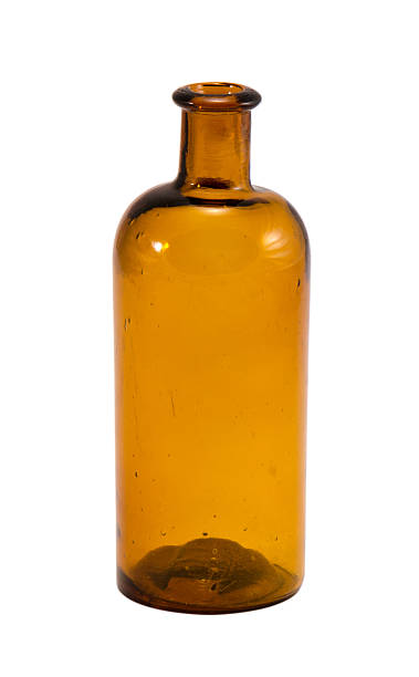 istock old yellow glass empty bottle isolated on white 178750261