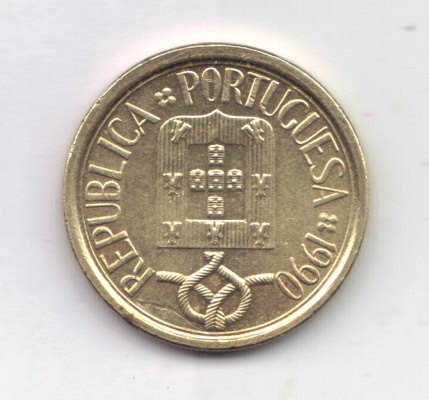 Numismatic Coin: 1990 Portugal 10 Escudos Rope and Shield