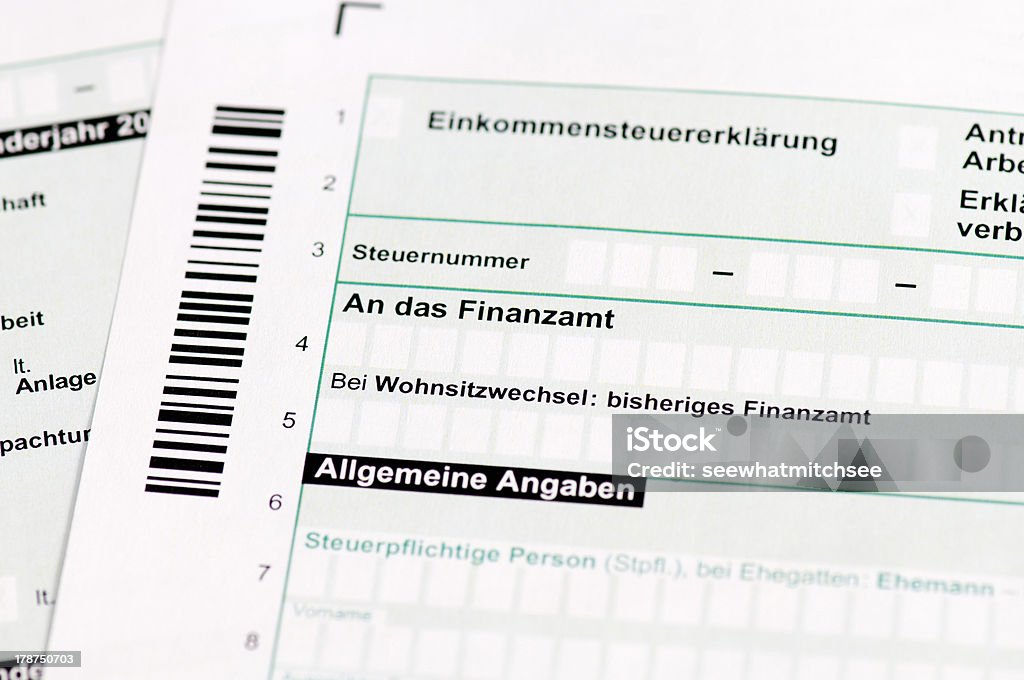 Deutsche Steuererklärung-Einkommensteuererklaerung - Lizenzfrei Steuererklärung Stock-Foto