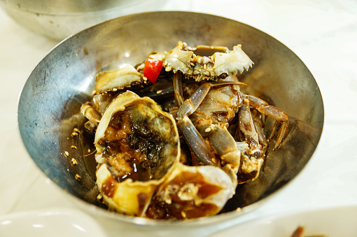 Raw crabs marinated in soy sauce