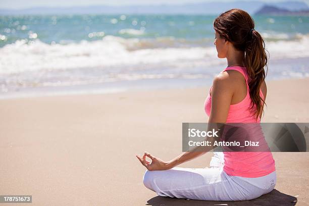 Meditation At The Beach Stock Photo - Download Image Now - Adult, Balance, Beach